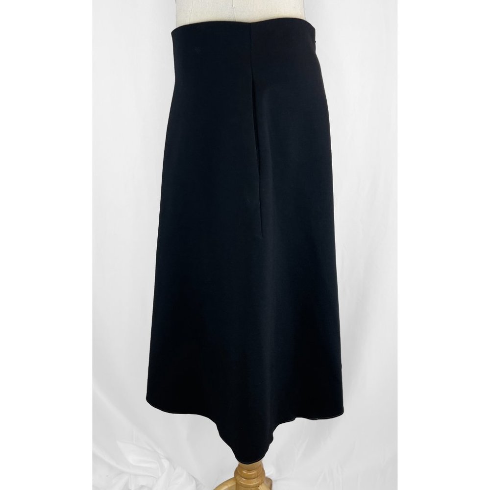 SOLD: Jil Sander Black A-Line High Waisted Wool Blend Skirt - Picture 6 of 10
